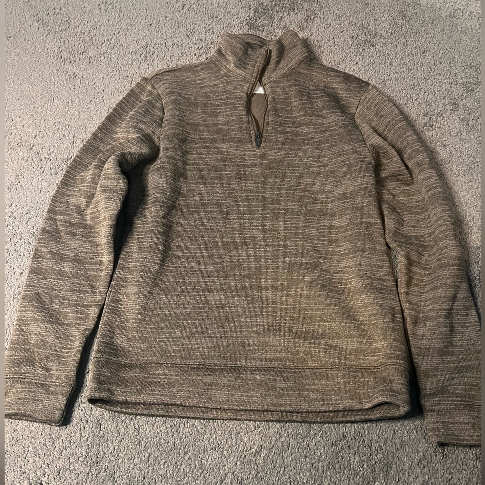 Old Navy Men Sweater Tan/Brown 3/4 Zip Up Long Sleeve Polyester Sz Medium